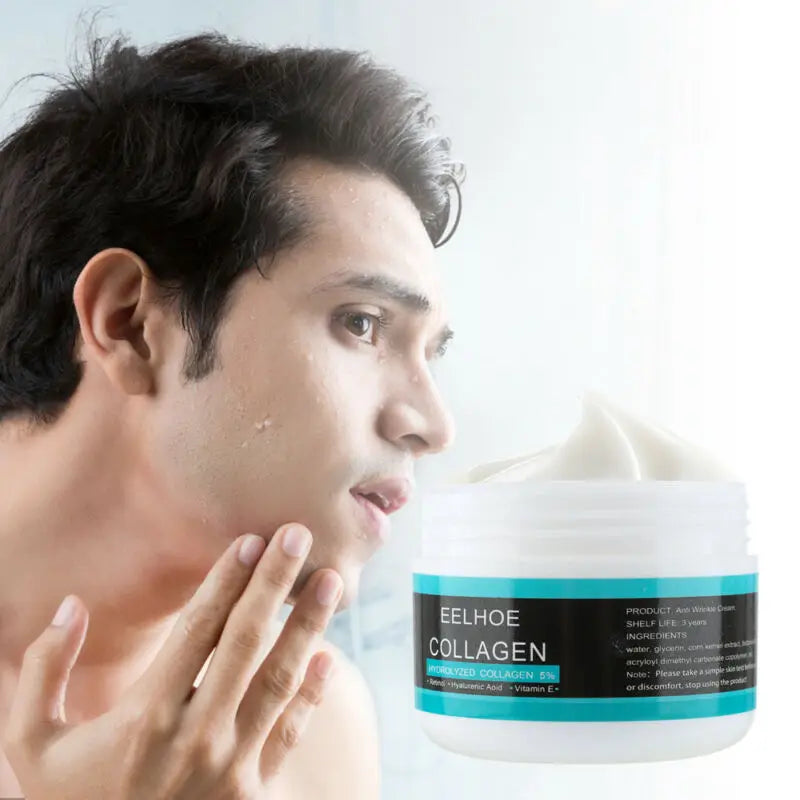 Face Cream Collagen Anti Wrinkle for Men Hyaluronic Acid Vitamin E Cream