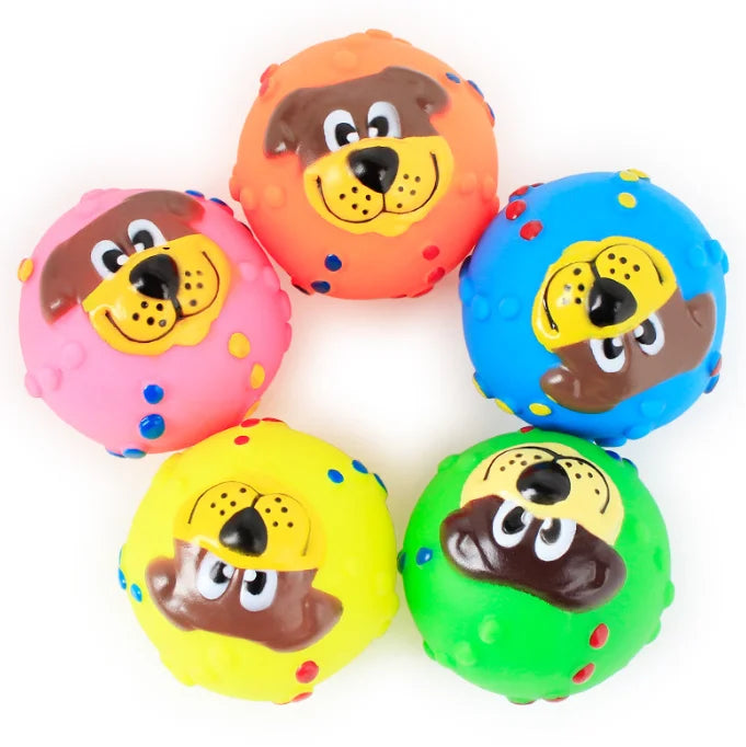 Hot Selling Pet Poodle Face Sounding Enamel Sounding Toy Pet Supplies Dog Toys