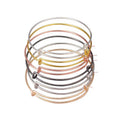 G432 Wholesale Silver Cuff Bracelet Blank Adjustable Expandable Steel Women Bangles