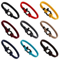 Simple Classic Fashion Stainless Steel Black Horseshoe Clasp Wire Wrapped Rope String Bracelets and Bangles