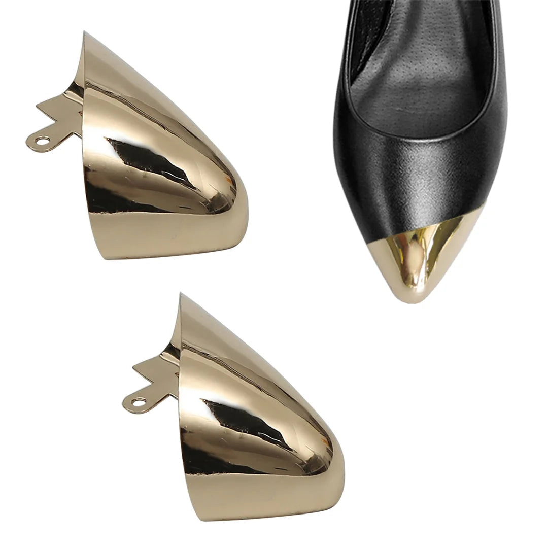 CustomGold High Heels Toe Cap Cover Simple Shoes Repair Accessories Detachable Metal Tip Protector Custom