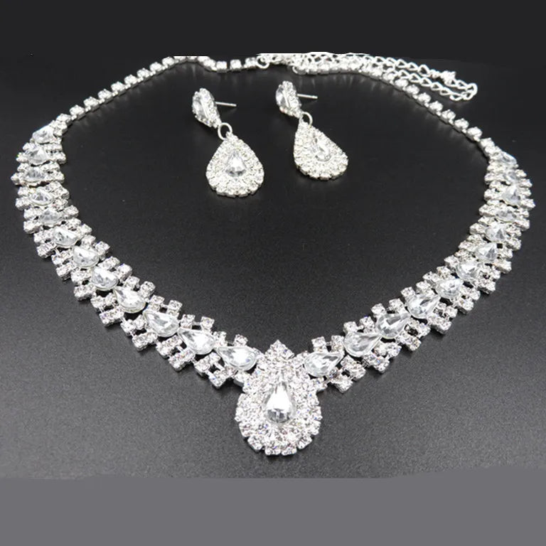 Jewelry Set for Women 2021  Korean Fashion Gorgeous Water Drop Necklace and Earring Jewelry Set