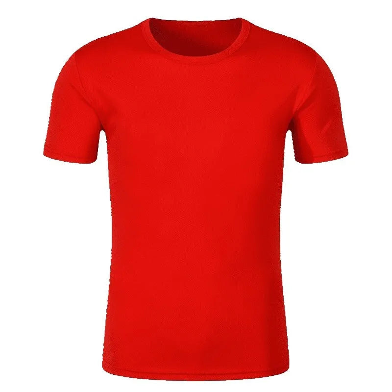 Custom Logo Quick-Drying T-Shirt for Outdoor Sports Summer Mesh Fabric Neck Short Sleeves Printed Advertising Shirt for Running