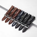 Top Layer Alligator Crocodile Grain Calf Watch Band 18mm 20mm 22mm 24mm Men's Cheap Bamboo Genuine Leather Watch Strap