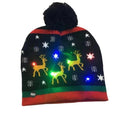 2020 New Winter Festival Xmas Party Pompom Led Hats Kids Led Light-up Caps Women Led Christmas Knitted Beanies Hat