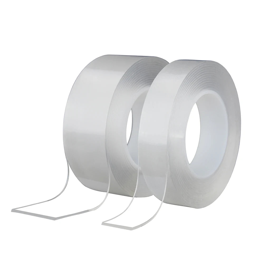 Super Clear Acrylic Adhesive Tape Double Sided Washable and Reusable with No Residue Nano Waterpoof Grip for Masking
