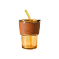 Madou 400ml Eco-Friendly Creative Simple Glass Coffee Cup with Clear Straw Cover and Cute Lid Wholesale Promotion for Cute Mugs