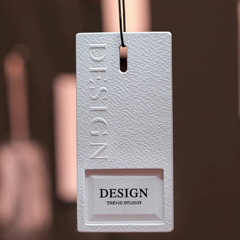 Custom hang Tags Hair Card Extension Hangtag With Printing Logo Canvas Clothes Garment Labels Reversible Clothing hang Tag