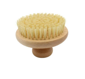 Natural wooden Sisal Shower Scrubber Exfoliating round Brush for Dry or Wet