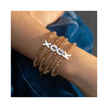 Simple 26 Shell Letters Bracelet Ladies Stainless Steel Glass Crystal Beads Bracelet for Women Girls Jewelry
