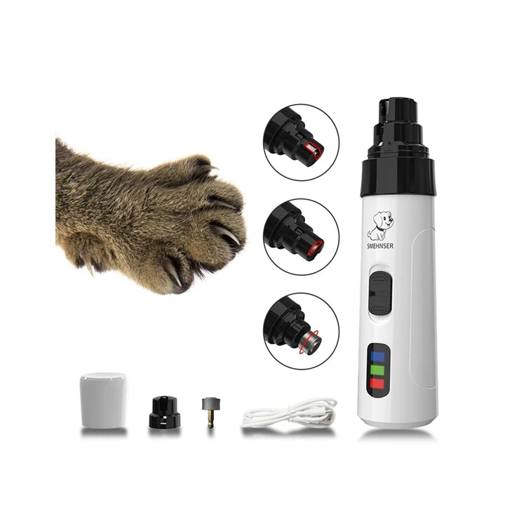 Rechargeable Electric LED Nail Clipper Set for Dogs and Cats Stainless Steel Pet Nail Grinder Trimmer Grooming Tools