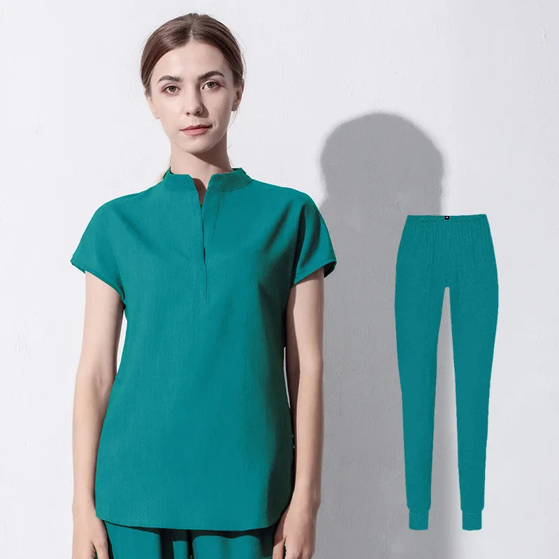 42024LW China Factory Wholesale OEM XL Stylish Unisex Medical Scrubs Nursing Uniforms Hospital Scrub Sets Polyester/Rayon Woven