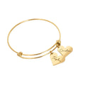 Women Heart Names Zodiac Sign Engraved Bangle Bracelet Adjustable Stainless Steel Expandable Bangle Bracelets Wire Bracelets
