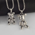 Trendy Titanium Steel Cute Bear Pendant Necklace Personality Hip Hop Limbs Movable Stainless Steel Necklace 2023 Hot Sale