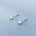 New Design S925 Sterling Silver CZ Pave Moonstone Stud Earrings Silver Jewelry for Women G0889