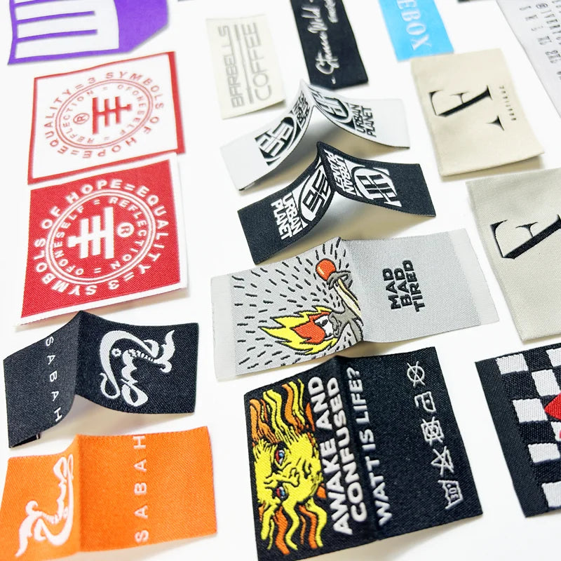 Garment Accessories Neck Size Printed Brand Private Label Custom logo Clothing Tag Woven Labels for Clothing