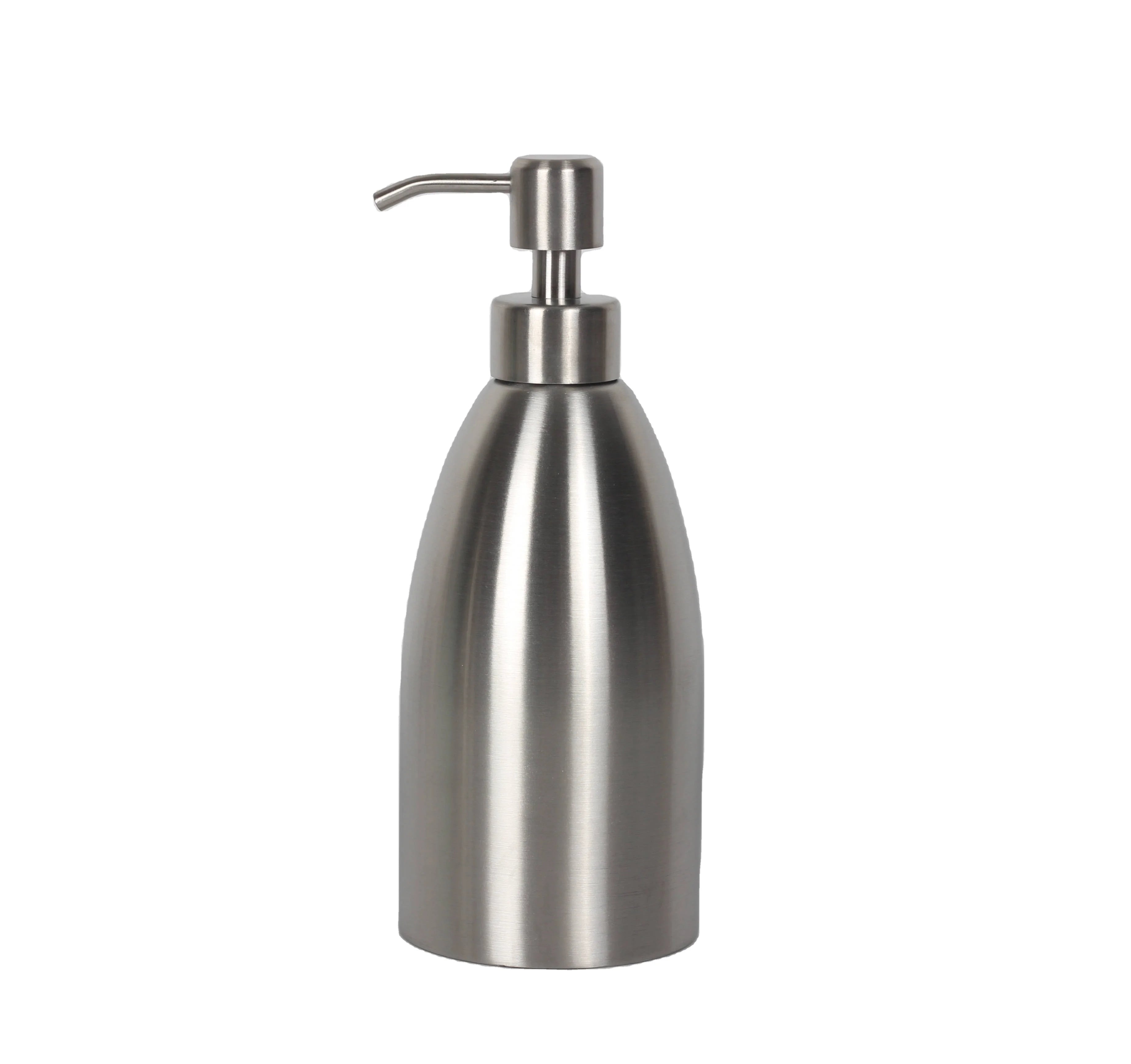 Refillable 500ml Double Hotel Soap Dispenser with Brushed Nickel Stainless Steel Pump for Hand Dish & Liquid Soaps Kitchen Use