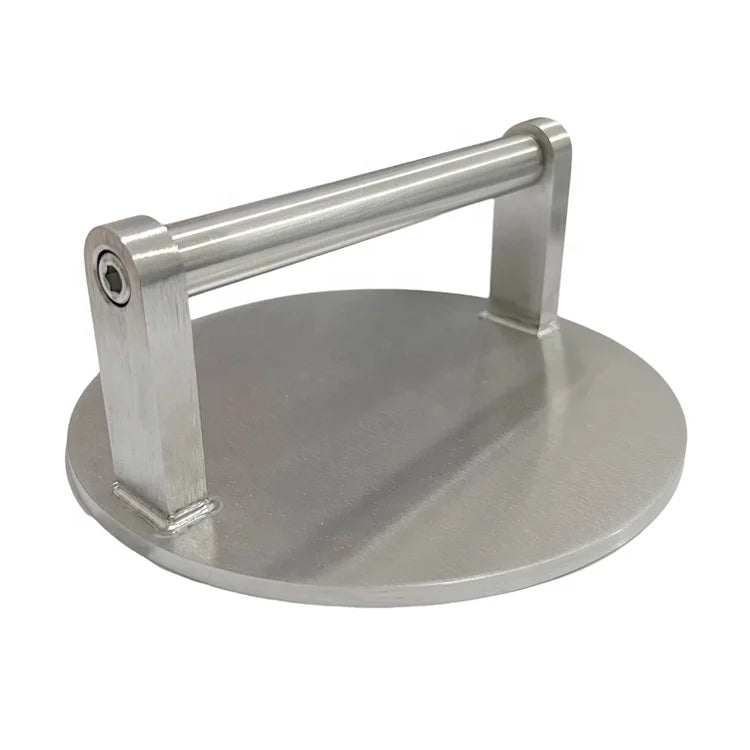 Heavy-Duty 5.9 Inch Stainless Steel Silver Round Grill Press for Making Burgers Bacon Paninis-Home BBQ Use