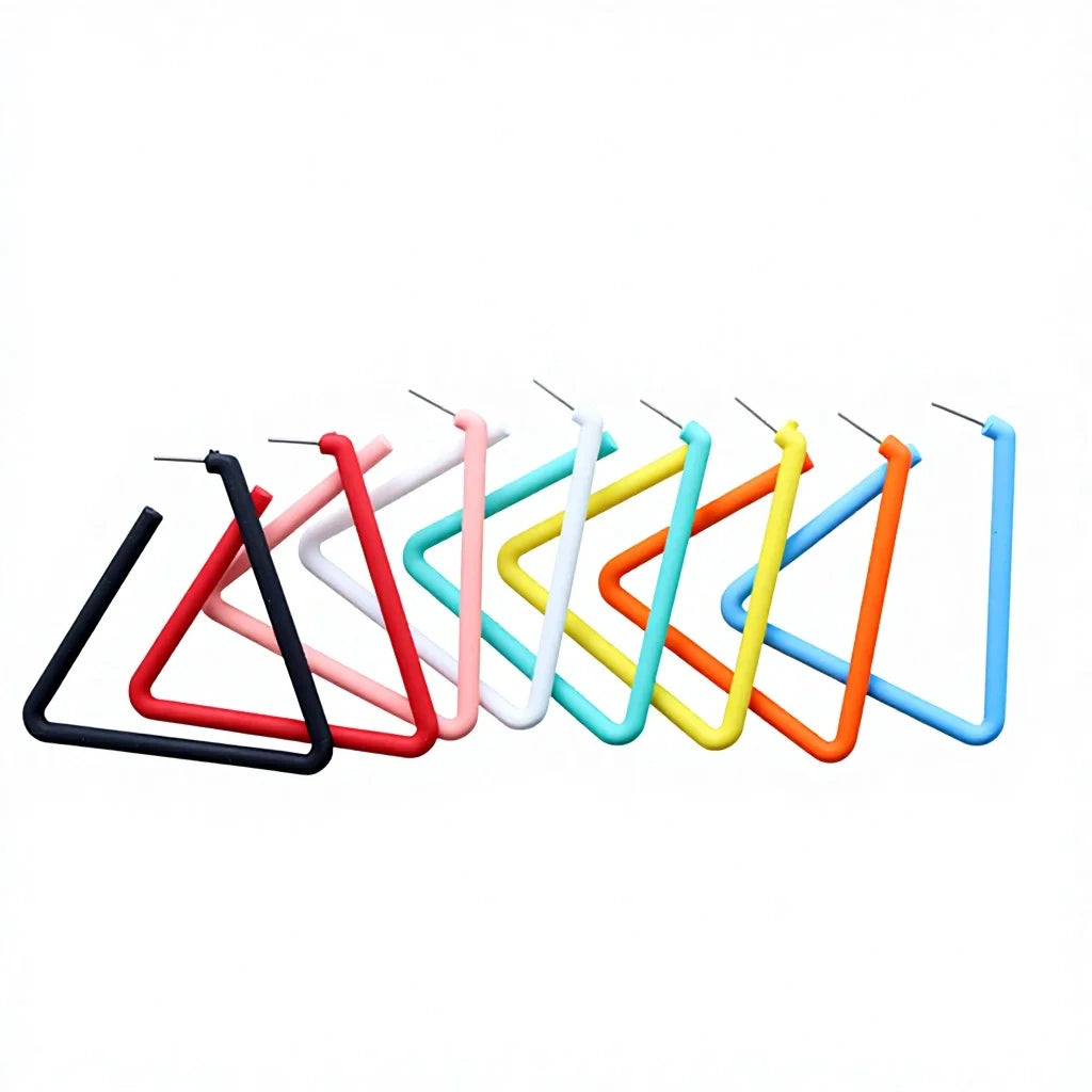 Trendy Red Triangle Stud Earrings Women Girls Geometric Multi Color Frosted Spray Paint Acrylic Wedding Gift Wholesale