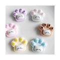 100Pcs Cartoon Cat Paw Resin Cabochon Flatbacks Scrapbooking for Phone Case Deco Parts Crafts