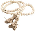 New Shape Wood Bead Garland with Tassels Rustic Country Decor