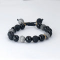 Retro Volcanic Stone Beaded Bracelet for Men Geometric Style Trendy Unique Fashion Accessory