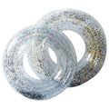 Wholesale Waterhan Eco-Friendly Waterproof Portable Glitter Transparent Water Float Toy Tube PVC Inflatable Swimming Ring