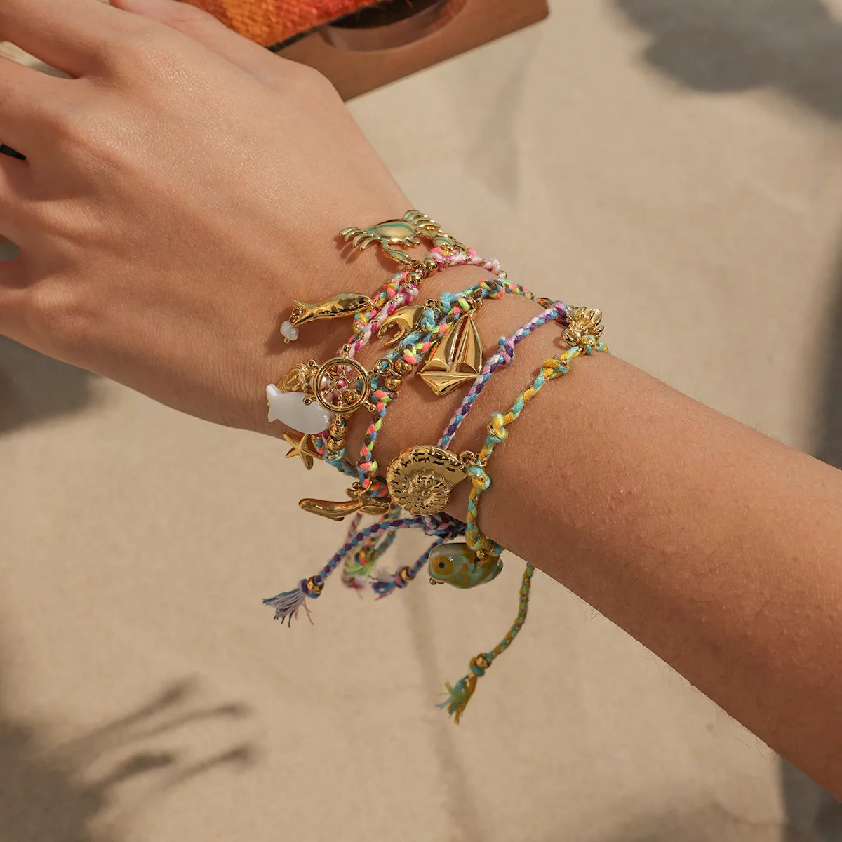 N&S High-End Luxury European American Style DIY Stainless Steel Jewelry Marine Woven Hand Rope Bracelet Fashion Charm