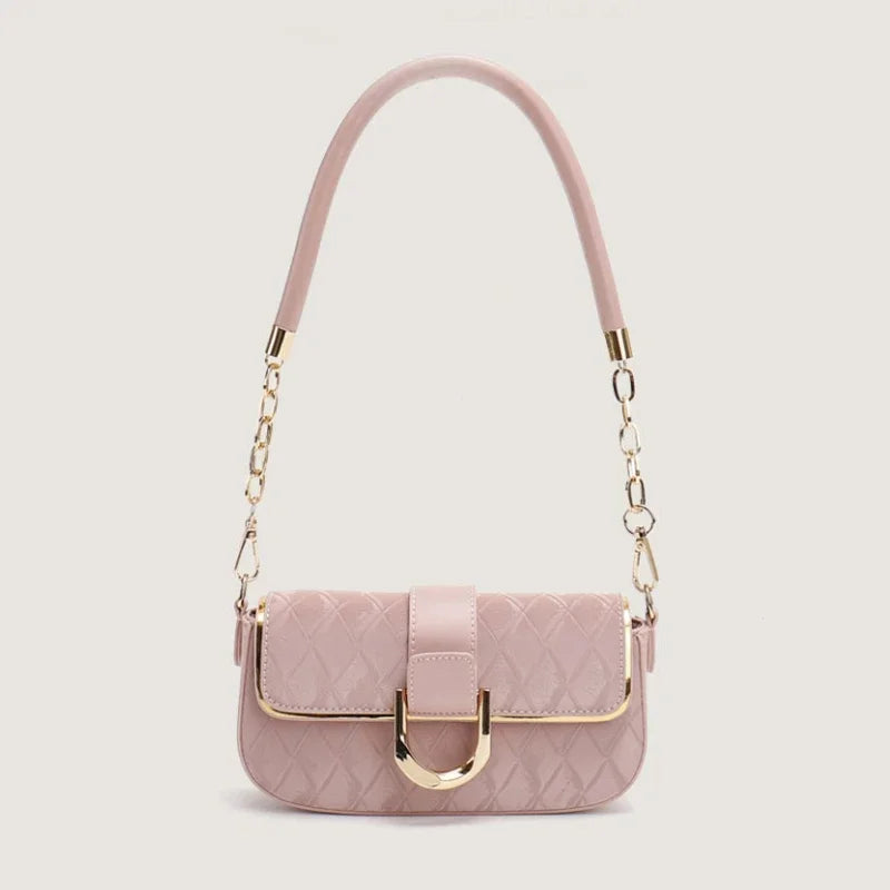 Sweet Pu Leather Women's Shoulder Bag Fashion Design Chain Ladies Underarm Bags Simple Square Female Handbags Crossbody Bag