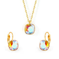 Zircon Note Jewelry Set Stainless Steel Jewelry Trendy Animalcrystal Type Women Earrings and Pendant Statement Gold Jewelry Sets