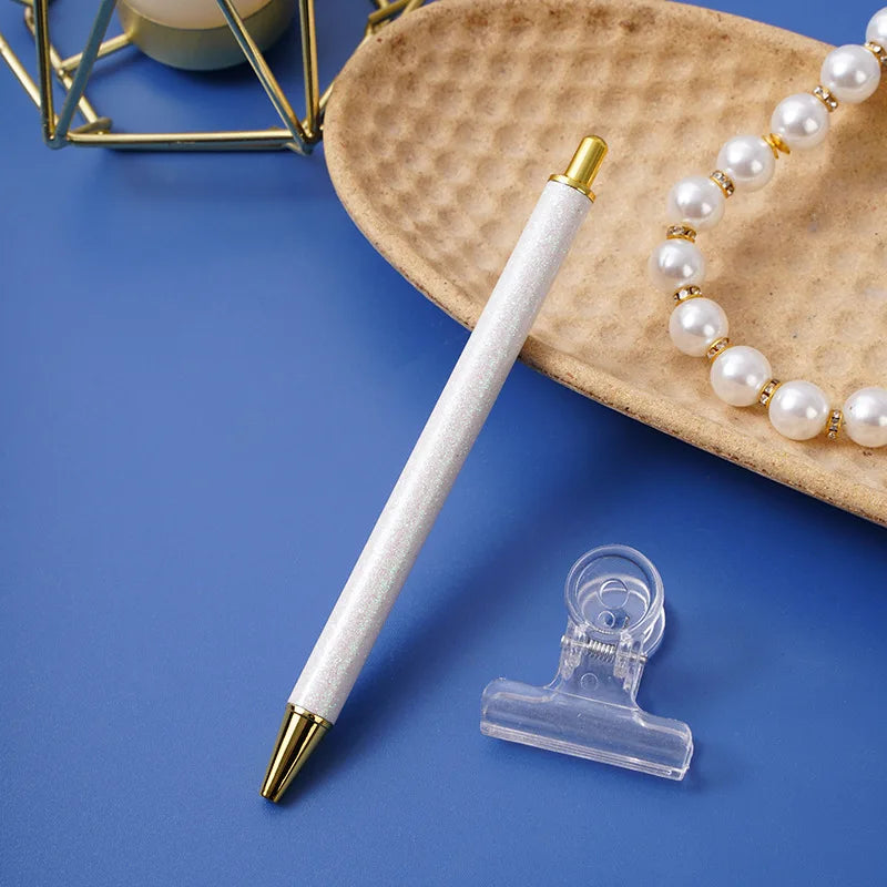 Diy Make No Epoxy Clip UVDTF Gel Pen Wrap Personalized Glittered Ball Pen White Glitter Pens With Glittering