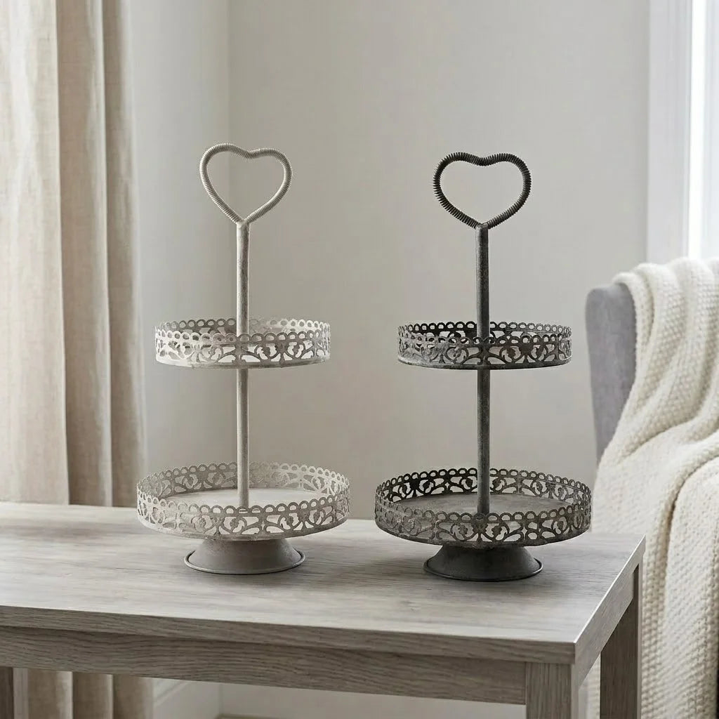 Metal Three-layer Double-layer Customized Size White Eco-Friendly Sturdy Cake Stand Tableware Rack Wedding Afternoon Tea Use