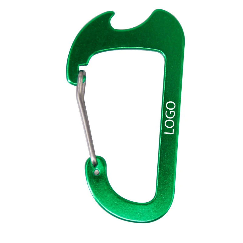 Custom Logo Aluminum Carabiner Bottle Opener Keychain Snap Hook Clip Key Holder for Promotional Activities