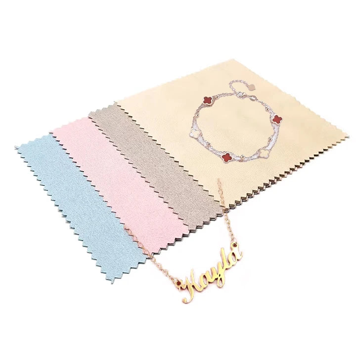 Custom Eco-Friendly Silver Microfiber Jewelry Cleaning Cloth  Microfiber Cleaning Cloth for Gold Silver