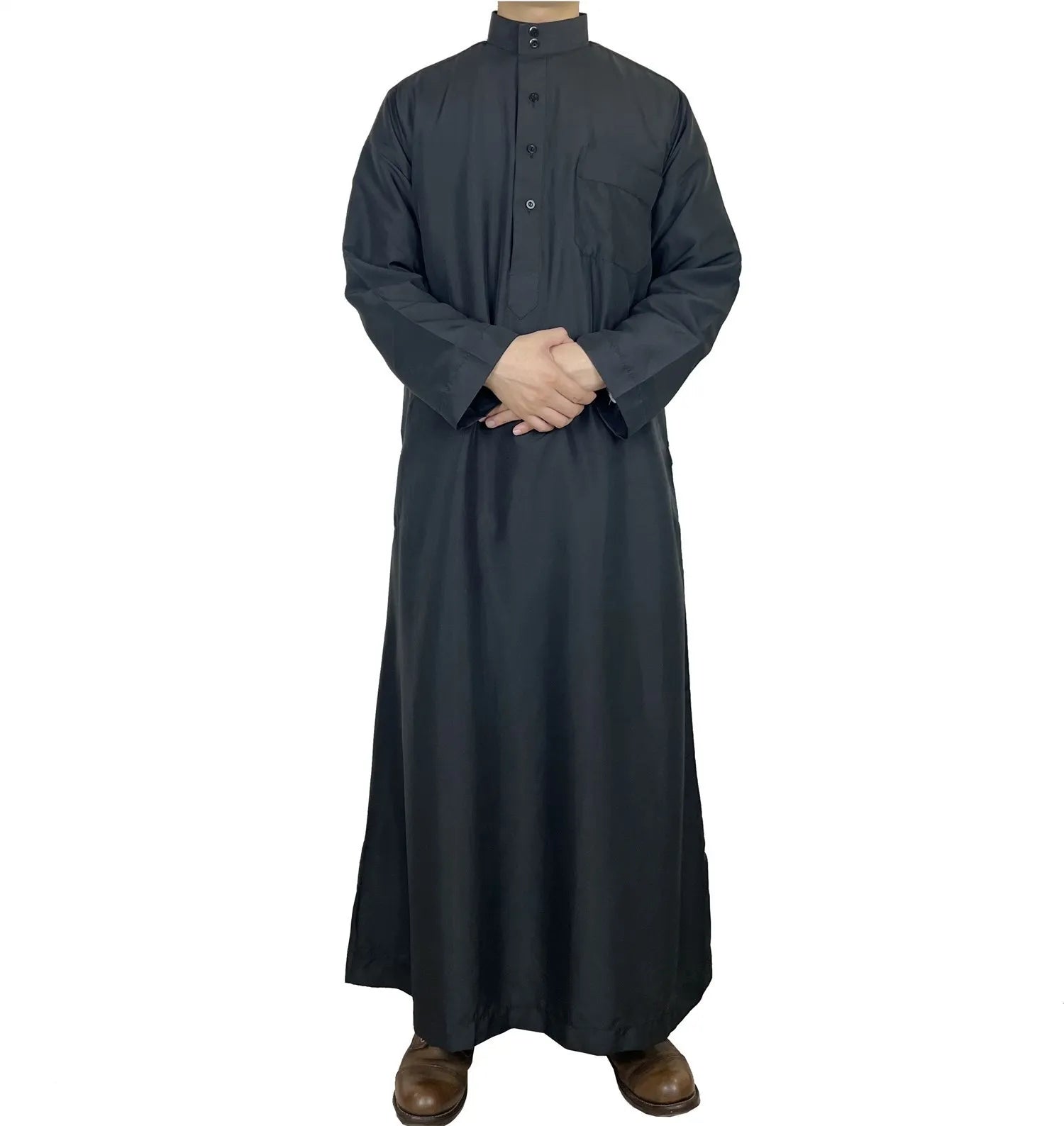 Wholesale Stylish Black Solid Color Men Arabic Muslim