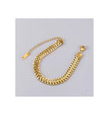Pulsera Para Hombre De Metal Vintage Double Layer Stainless Steel Bracelet Armband Gold Plated Simple Classic Bracelets