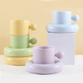 Creative Round Shape Handle Ceramic Cup and Saucer Afternoon Tea Cup with Dessert Plate Household Mug Wholesale