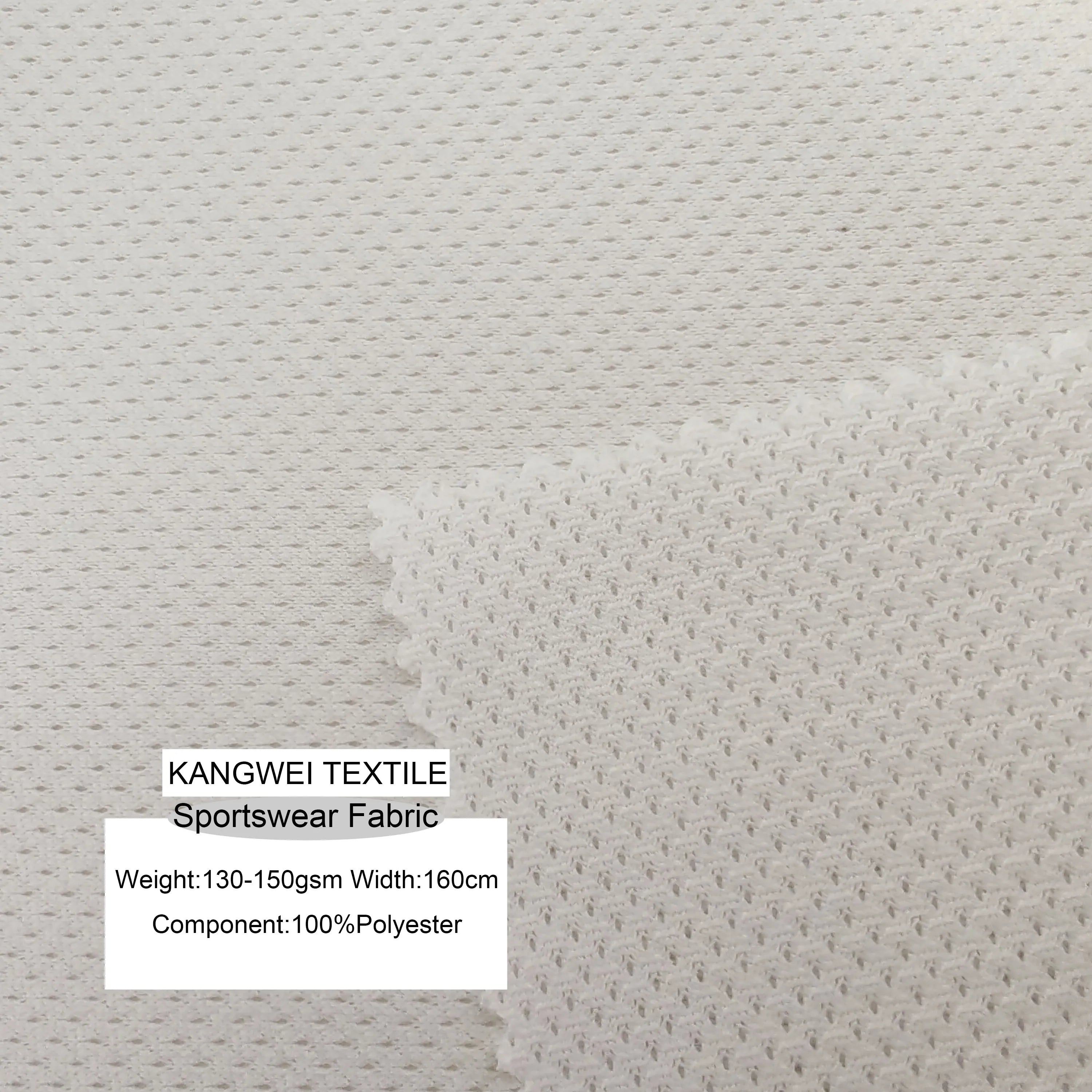 100% Polyester Sportswear Fabric 130-150gsm 160cm Tshirt Soft Medium Thickness Jacquard Plain Knitted Technique Solids Lining