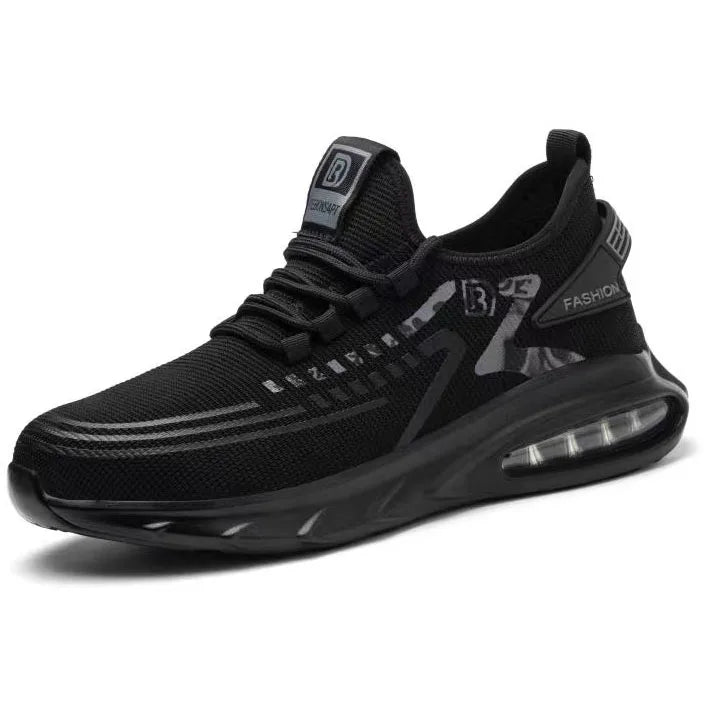 2022 New Style Flying Mesh Design Light Weight Sport Safety Shoes   Breathable Work Boot Casual Trainers Steel Toe