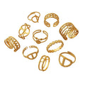 Wholesale 10 Styles Fancy Gold Plated Stainless Steel Luxury Sun Flower Open Rings for Women
