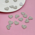 Wholesale 22x19mm AB Rhinestone Sew on Glue on DIY Hair Clip Decoration Clothing Accessories Heart Applique Pearl Beaded Patches