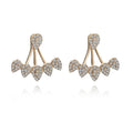AA01013 Trendy Rhinestone Crystal Spike Minimalist Ear Jackets Geometric Earrings