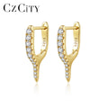 2026 CZCITY Elegant Clip Earring Zircon Hoop Earing Cubic Zirconia CZ Paved 5A Fashion Clip on Earring Woman