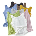 Wholesale Women'S Modal Crop Tops Sleeveless Tank Top Summer Casual Women Pullover Slim Sleeveless O-Neck Knitted Vest