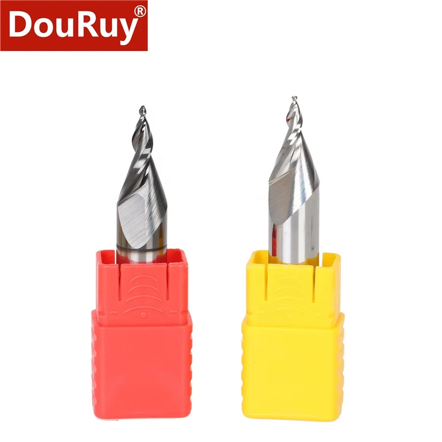 DouRuy Mini Word Cutter Mini Tapered Milling Cutter Tungsten Carbide Engraving Bits Professional Router Bit for Acrylic