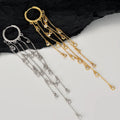 BASQUESUN FactoryCreative Ethnic Style Design Temperament S925 Pure Silver Inlaid Zircon Tassel Tang Grass Pattern Long Earrings