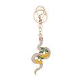 2025 Newest Colorful Enamel Cherry Pendant Key Chain Accessory Rhinestone Crystal Cherry Snake Shaped Keychain Wholesale