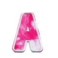 Hot Sale Pink and White Tie Dye/Plangi 3D Embroidery Iron-On Patches Custom Garment Use Twill Fabric