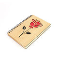 Wooden Notebook with Floral Engraving | A5 Laser Cut Rose Cover Journal