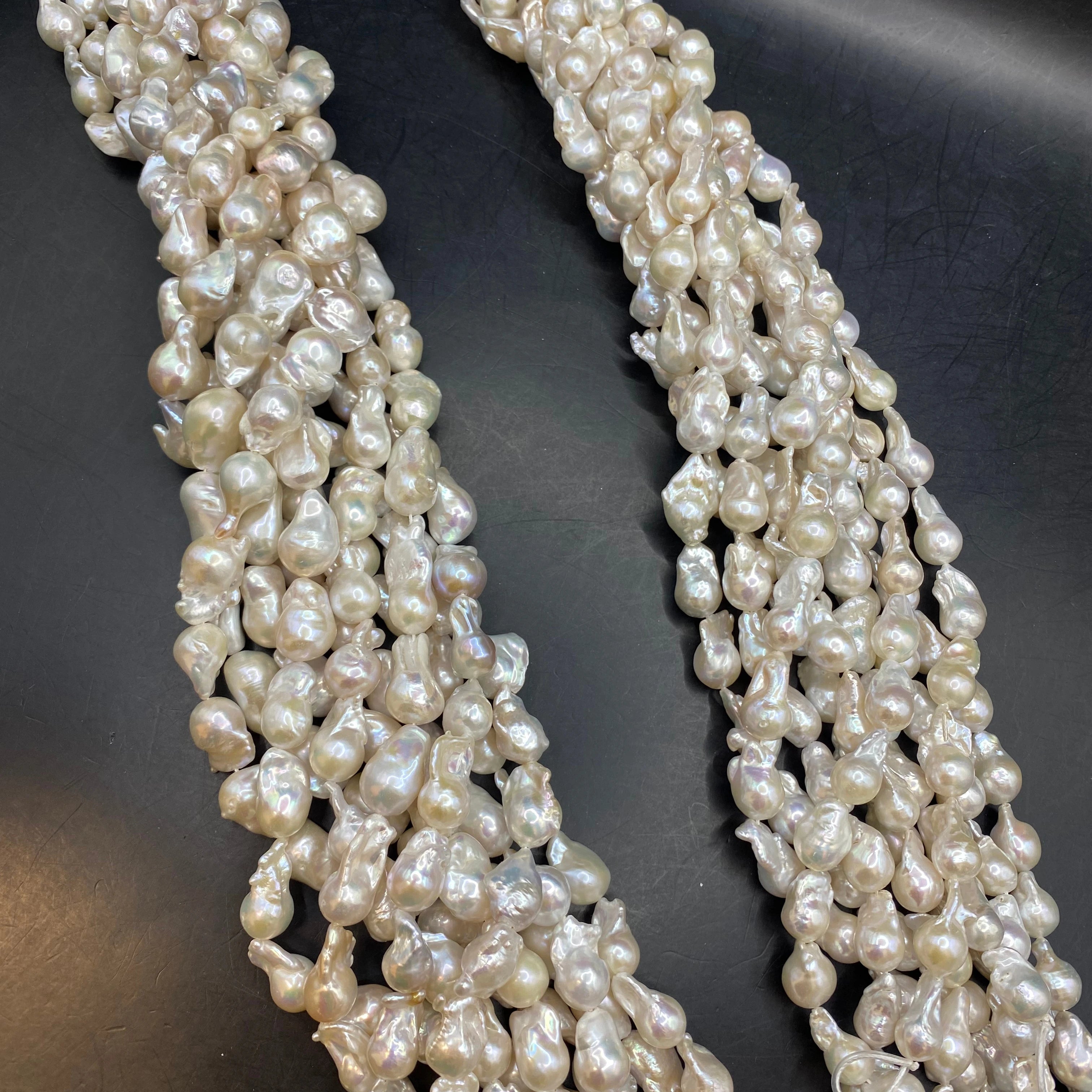 2A 11-12mm Natural Baroque Pearl String Small Size Loose Natural Pearls Strands White for Jewelry Making